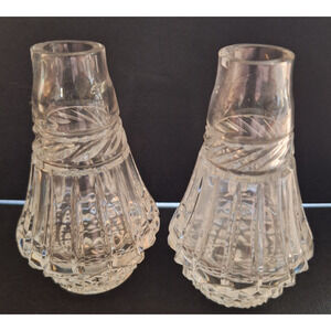 Vintage Galway Irish Crystal Salt and Pepper Shakers No Lids 3.5" Tall